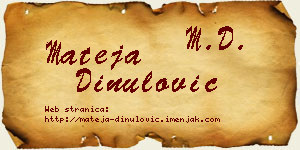 Mateja Dinulović vizit kartica
